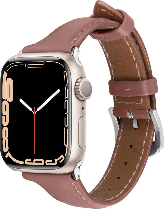 Spigen Kajuk Cinturino in pelle per Apple Watch 4/5/6/7/8 / SE 40/41 mm rosa (40 mm, 41 mm, Pelle pieno fiore e poliuretano)