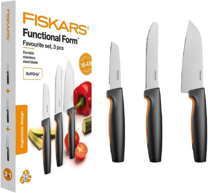 Actual product image Fiskars Functional Form Favorite 3 pcs. knife set 1057556 (12 cm)