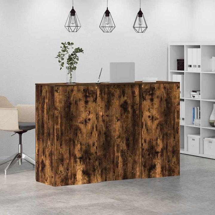 Actual product image VidaXL Reception counter smoked oak 155x50x103.5 cm wood-based reception counter