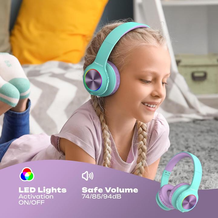 Actual product image PowerLocus Wireless Headphones for kids PLED (blue&purple)