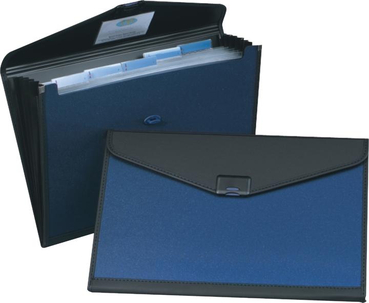 Actual product image Snopake Fan folder 360x240mm 6-piece blue/black (A4, 1 x)