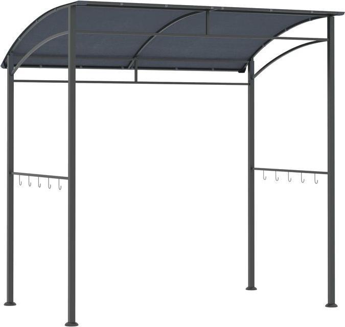 Produktbild Swisshandel24 Grillpavillon, Grillüberdachung, UV-beständig, wasserdicht, mit Haken, Stahlrahmen, Polyester, Grau (215 cm, 150 cm)