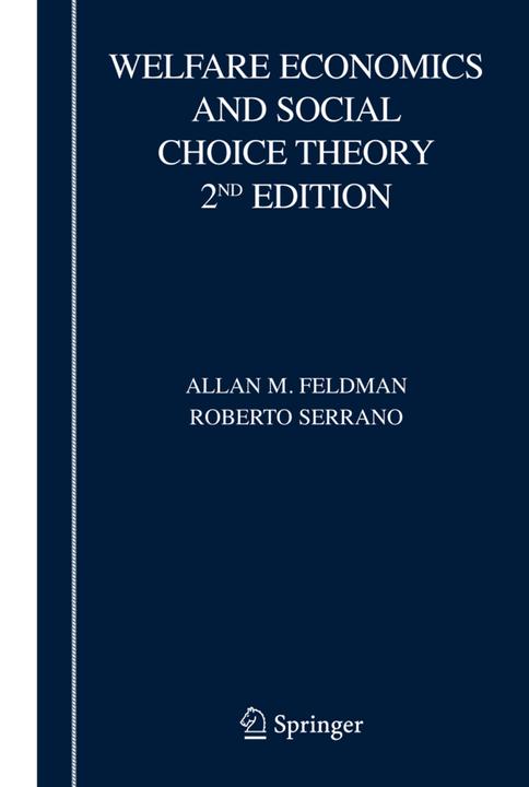 Actual product image Welfare Economics and Social Choice Theory (English, Allan M. Feldman, Roberto Serrano, 2010)