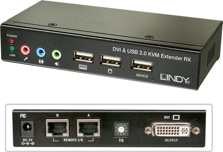 Actual product image Lindy Cat.6 KVM Extender Classic DVI USB