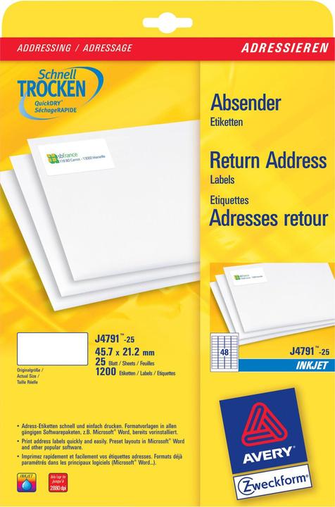 Produktbild Avery Adressaufkleber