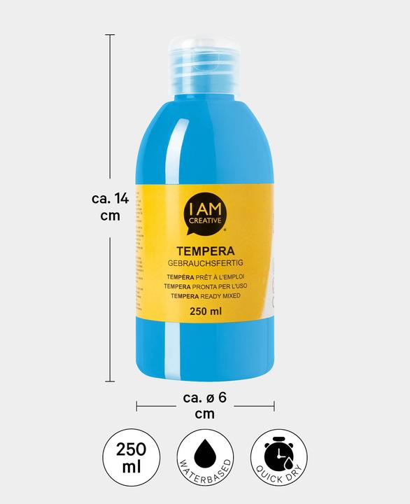 Produktbild I Am Creative Tempera, Temperafarbe auf Wasserbasis, 250 ml (Blau, 250 ml)