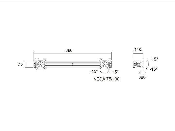 Actual product image Multibrackets Expansion Dual S for M Series (Mounting- / Adapterplates)