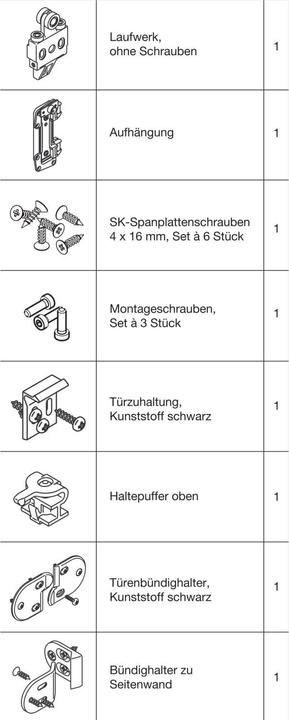 Produktbild HAWA MULTIFOLD 30/W Faltschiebetürbeschlag, 2 Flügeln 1 Falttür