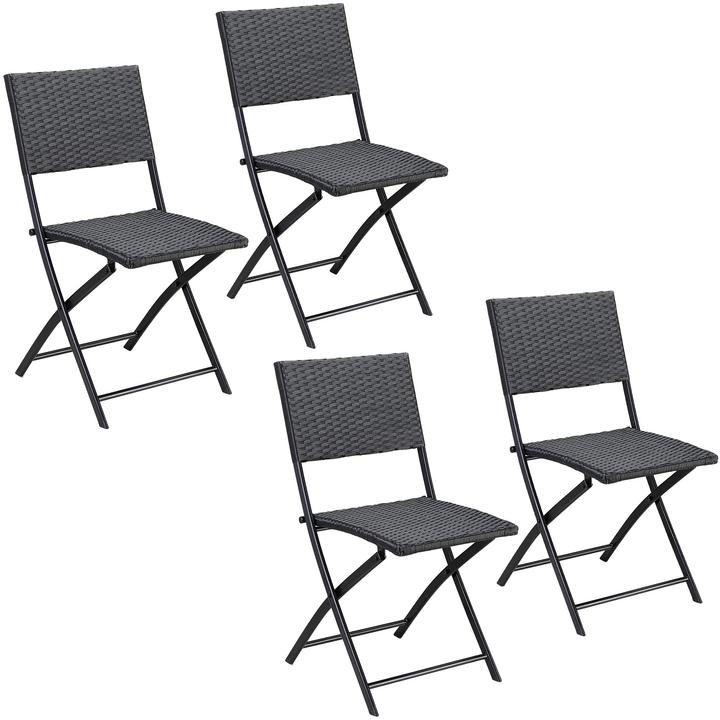 Image du produit Casaria Chaise pliante en poly rotin (4x Set)