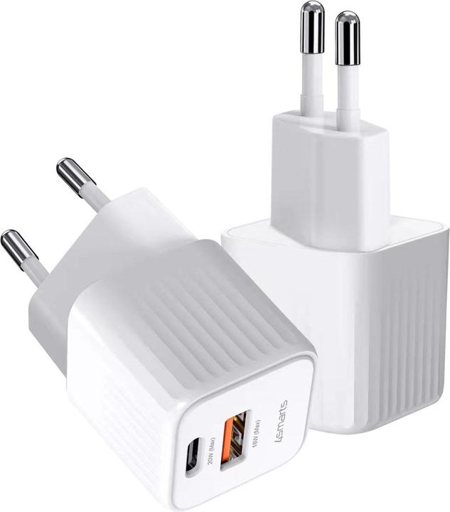Immagine prodotto 4smarts Caricabatterie da rete VoltPlug Duos Mini PD 20W e cavo USB-C 1,5m bianco (20 W)