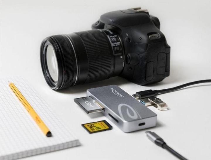 Image du produit Delock Lecteur de carte externe 91754 USB-A/C pour CF et SD (USB)