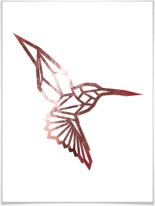 Image du produit Trenddeko Origami colibri - aspect or rose (100 x 120 cm)