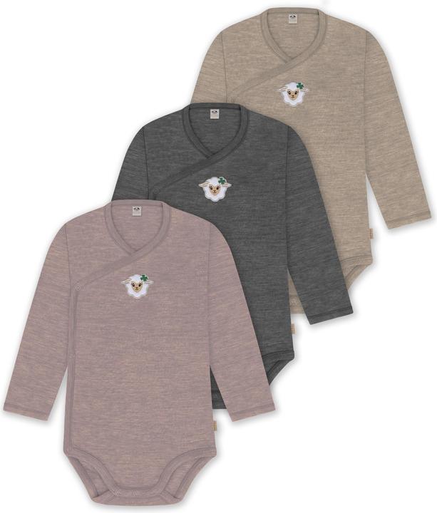Image du produit Normani Lot de 3 body bébé emmailloté manches longues body Toddler en laine mérinos - 9357 (62)