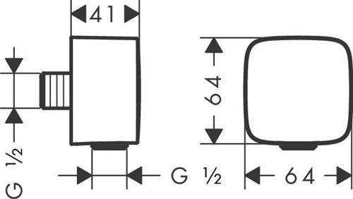 hansgrohe Fixfit wall outlet with non-return valve