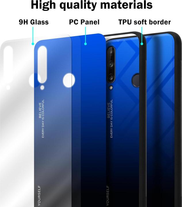 Image du produit Cadorabo Couverture en verre TPU 2 couleurs (Huawei P40 Lite E)