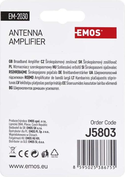 Actual product image Emos Antenna preamplifier 30dB VHF/UHF (Amplifier)