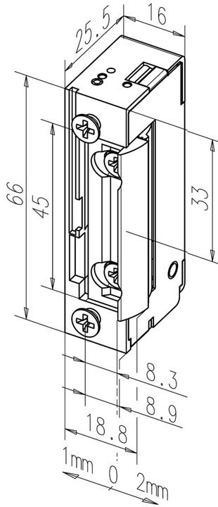 Actual product image effeff Electric strike 118EY FaFix with radius latch (Indoor)
