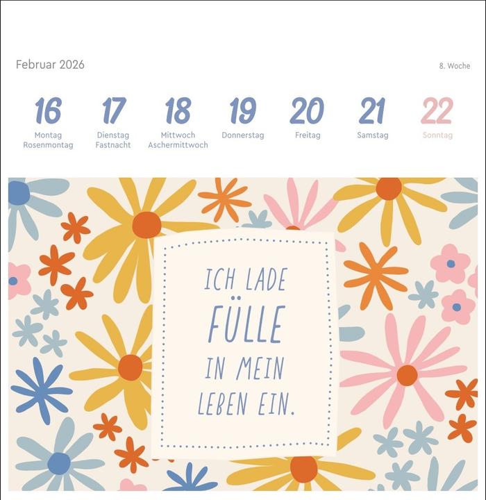Produktbild Ich bin einzigartig und wertvoll Premium-Postkartenkalender2026 - 53 Affirmationskarten für das (Deutsch)