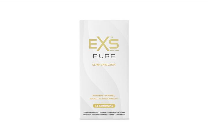 EXS «Pure» 12 dünne, vegane Kondome aus Fair Trade Latex - mit umweltfreundlicher Verpackung (12 Stk.)