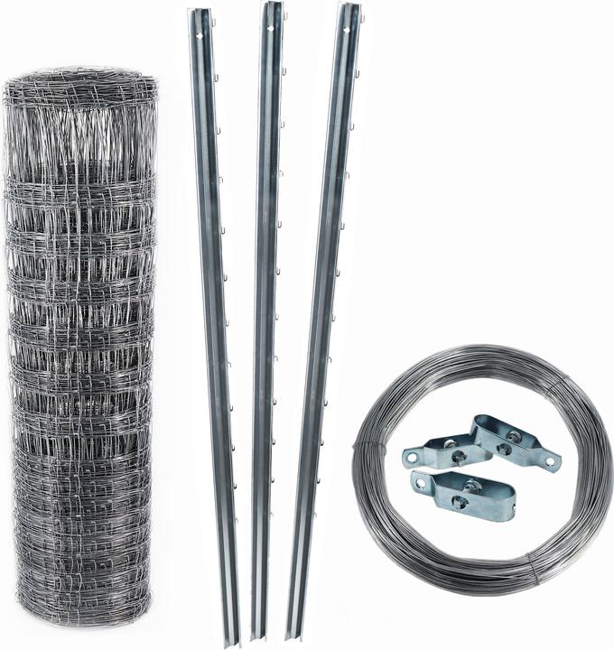 Produktbild Aquagart 150m Wildzaun Forstzaun Knotengeflecht 125/13/30+ Pfosten + Spanndraht