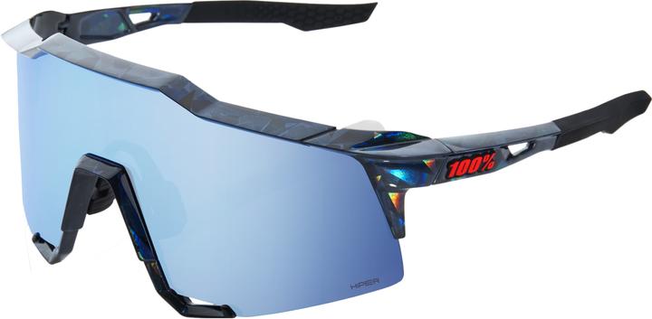 100% Brille Speedccraft -Black Holographic -Hiper Blue Multilayer Mirro (Schwarz Holographic, Eisblau)