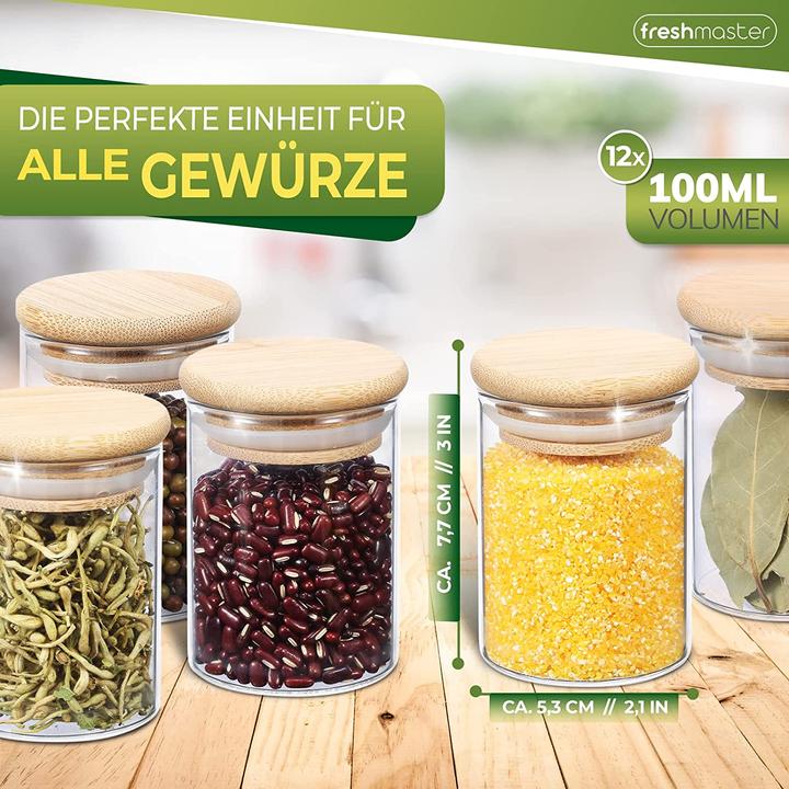 Produktbild Freshmaster Gewürzgläser Set, 12x 100ml (0.10 l)