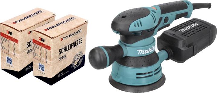 Image du produit Makita BO 5041 Ponceuse excentrique / ponceuse 300 W 125 mm + 2x Toolbrothers SPIDER Ponçage au filet (Ponceuse excentrique, 300 W)