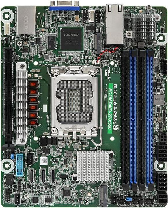Image du produit AsRock Carte mère EC266D4ID-2T/X550 mini-ITX Socket 1700 DDR5-only Single (LGA 1700, Mini-ITX)