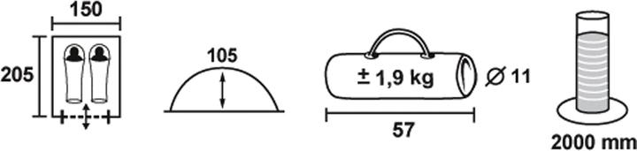 Actual product image Campz Nevada (Dome tent, 1.90 kg, 2 persons)