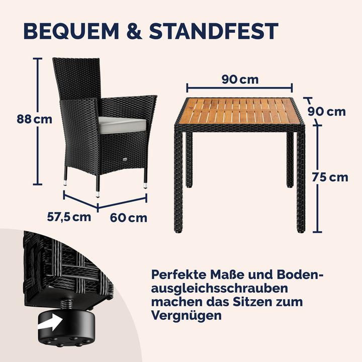 Actual product image Casaria Salon de jardin (90 cm)