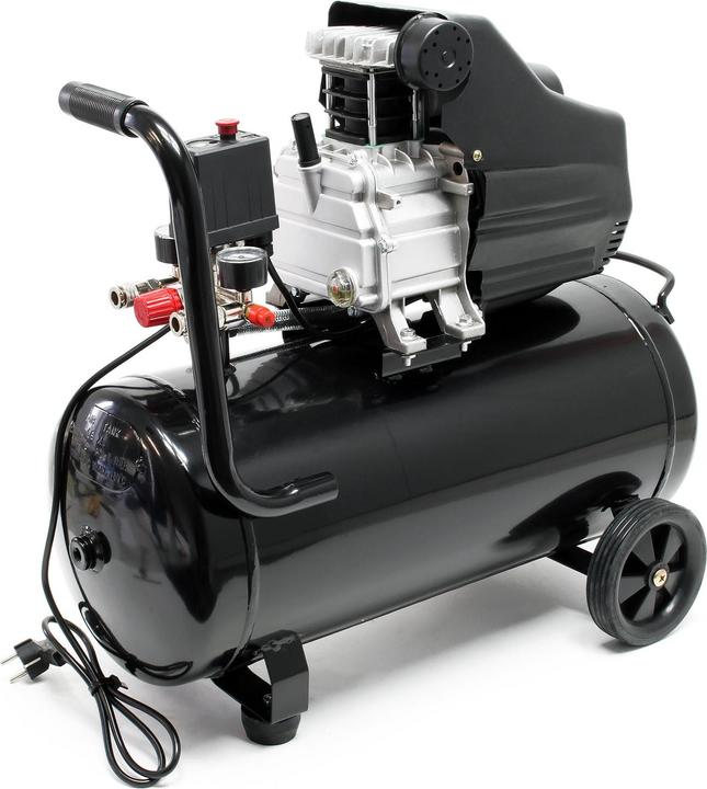 Produktbild Wiltec Druckluftkompressor 50l Kessel 1500W 2PS mobiler Kompressor Werkstatt (50 l)