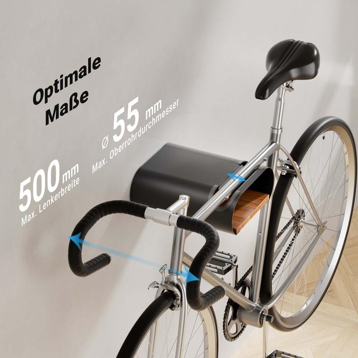 Actual product image Wiltec Bicycle wall mount black 39.8x16.7x32.6-42.6cm 25kg Bicycle mount
