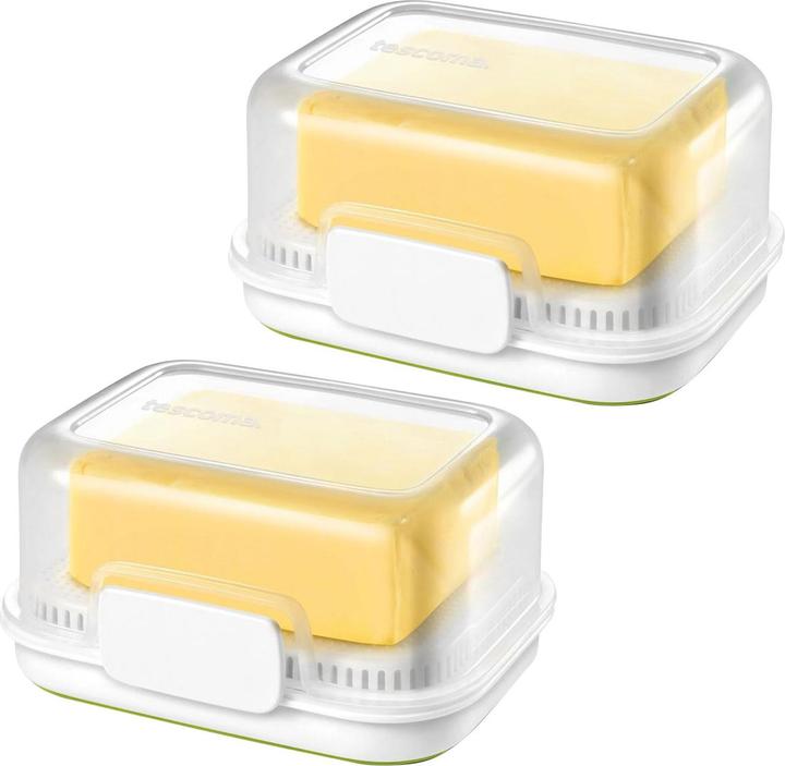 Image du produit Tescoma Lot de 2 beurriers avec refroidissement par eau, couvercle transparent