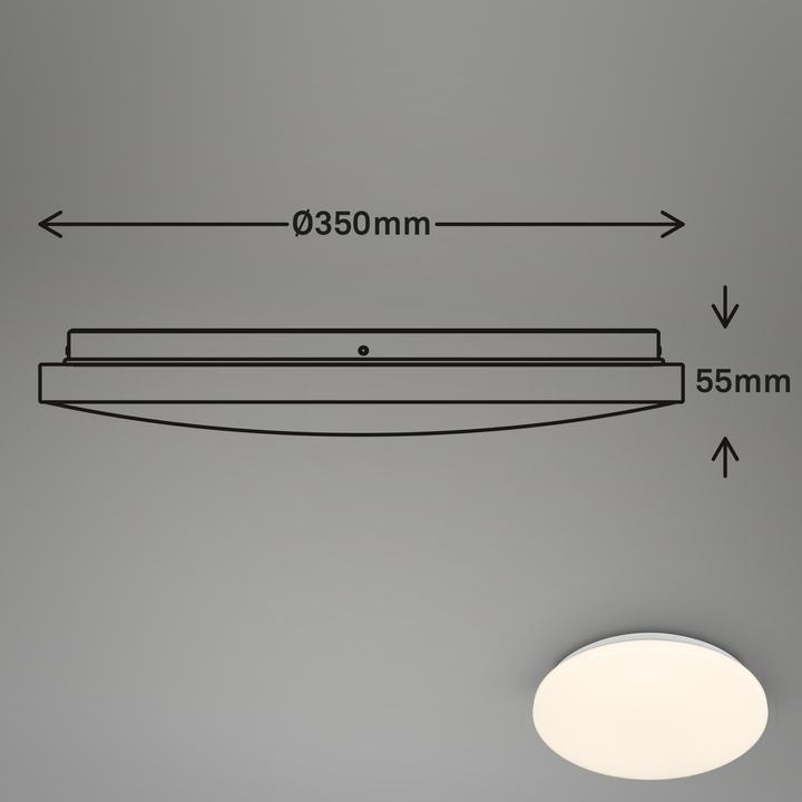 Immagine prodotto Briloner Plafoniera LED, sensore microonde, bianco, LED / 24W, IP54 (2600 lm)