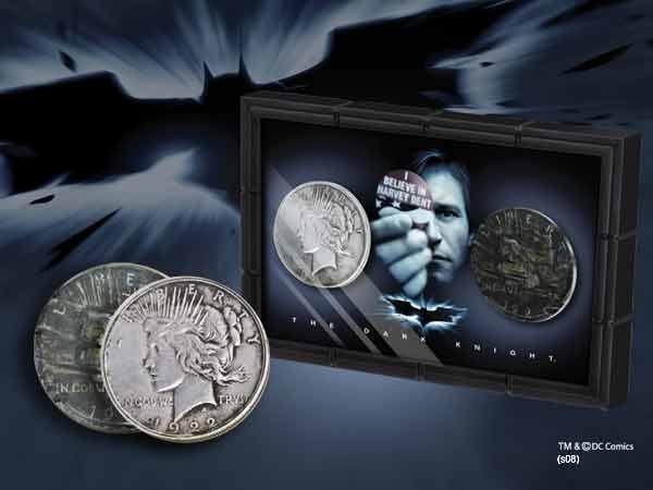 Actual product image Noble Collection Batman The Dark Knight Replica Harvey Dent Two-Face Coin