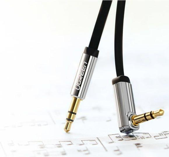 Image du produit Ugreen Casque d'écoute audio AUX à ruban plat coudé (3 m, Jack 3,5 mm (AUX))