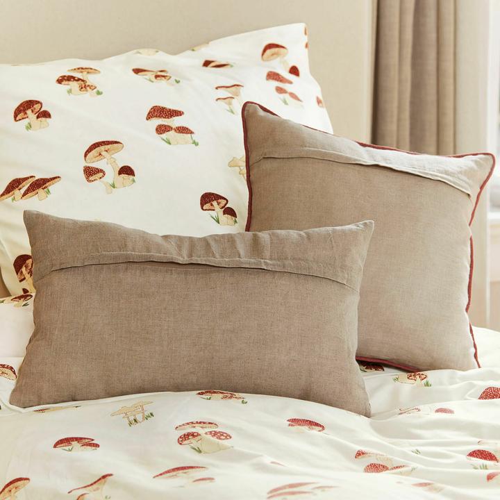 Produktbild Loberon Kissenhülle 2er Set Norilie beige/rot (40 x 40 cm)