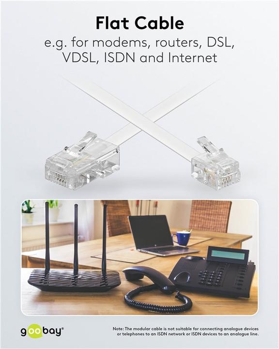 Produktbild Goobay 10m RJ-11/RJ-45 Cable