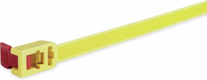 Actual product image HellermannTyton Cable tie SpeedyTie® (L x W) 750 mm x 13 mm SPEEDYTIE-PA66-YE-V1 Color: Yellow, Red 5 pcs. (Plastic cable ties, 750 mm, 5 pcs.)