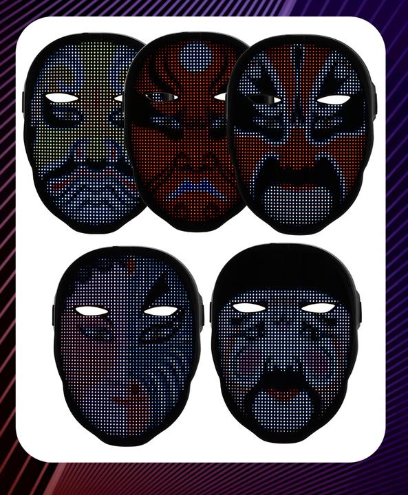 Actual product image Ueli Express App gesteuerte Party LED Bluetooth Maske