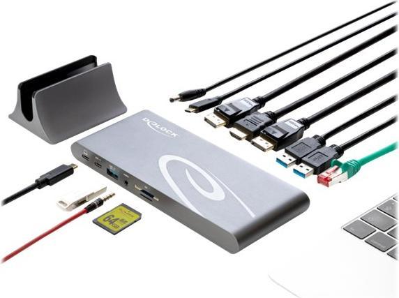 Immagine prodotto Delock Docking station USB-C - USB/SD/LAN/HDMI/DP (USB-C, 3 Porti)