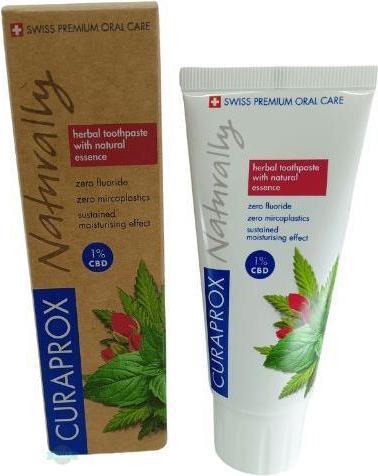 Actual product image Curaprox Naturally toothpaste with natural essences and 1% CBD