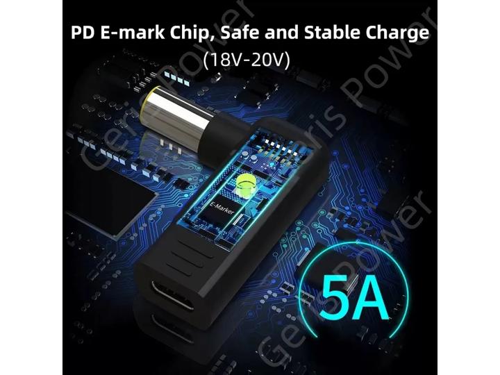 Actual product image PowerGuard USB-C to HP 4.5 x 3mm Notebook PD Charger Adapter 65W 19.5V (65 W)