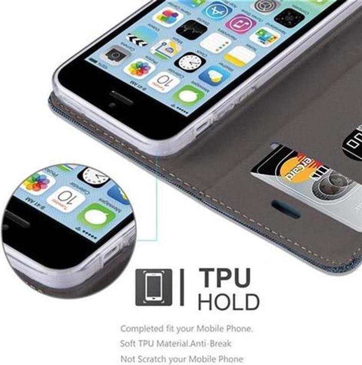 Produktbild Cadorabo Book Jeans Optik Cover (Apple iPhone 5c)