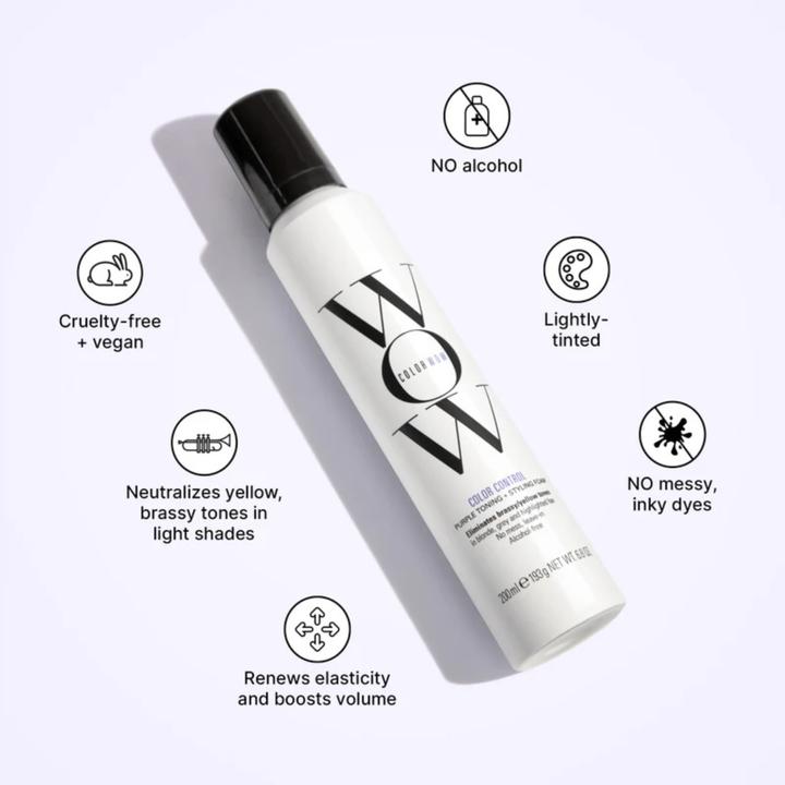 Immagine prodotto Color Wow Schiuma tonificante Colour Control Styling per capelli scuri (ue Toning + Styling Foam) 200 ml (200 ml, Agente schiumogeno)
