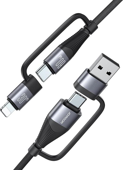 Produktbild Joyroom Cable SA37-2T2 4in1 2C 1L 1A, 60W, 1.2m black (1.20 m, USB 3.0, 60 W)
