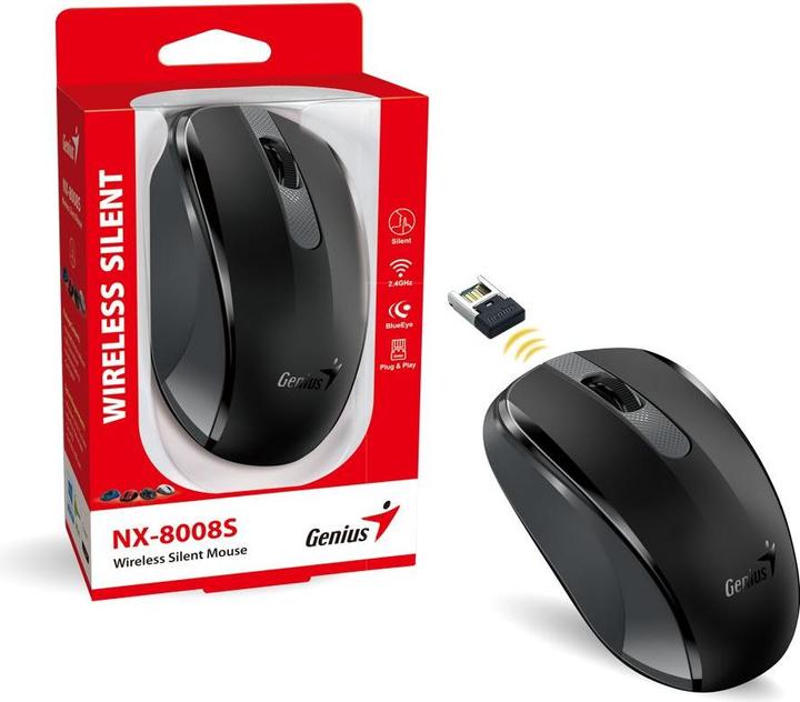 Actual product image Genius bezdrátová tichá myš NX-8008s Äerná (Wireless)