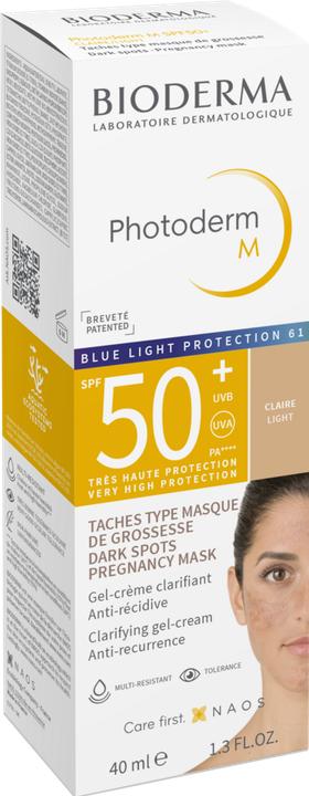 Actual product image Bioderma Photoderm M SPF50+ claire (Sun cream face, SPF 50, 40 ml, 150 g)