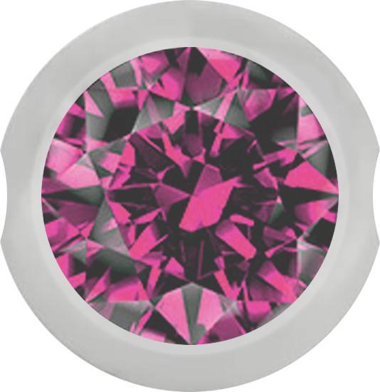 Star Piercing Ball Closure Kugel silber mit Kristall pink (Chirurgenstahl 316L)