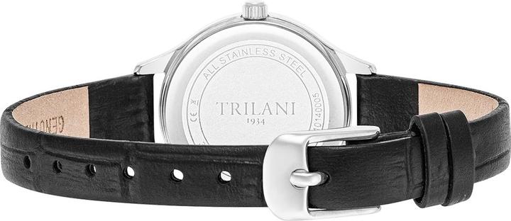 Immagine prodotto Trilani Orologio al quarzo da donna in vera pelle nera - 30494 (Orologio da polso analogico, 26 mm)